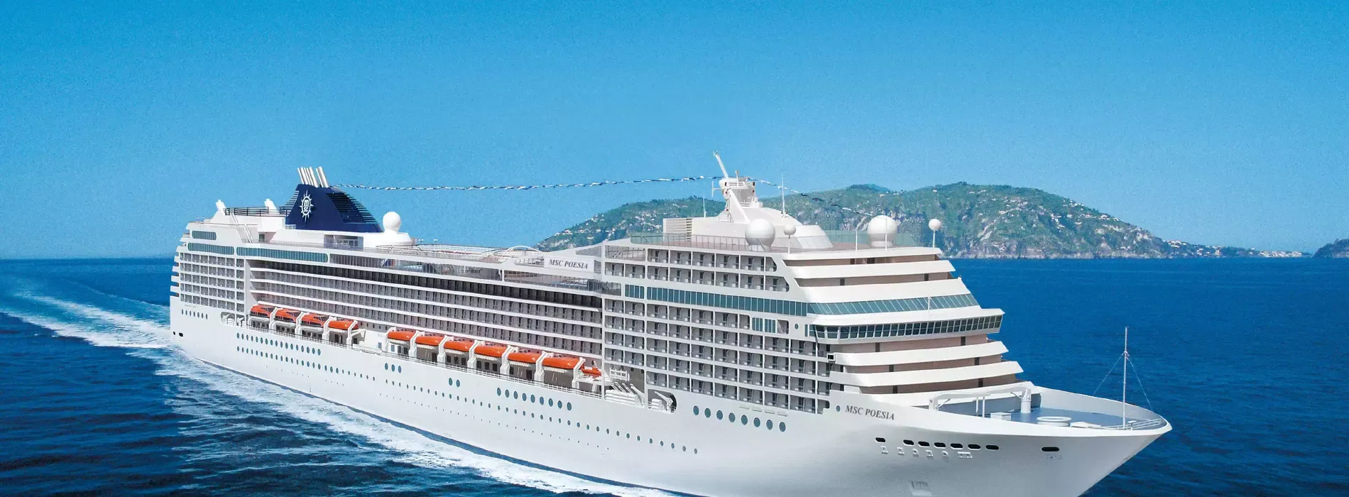 MSC Cruises MSC Poesia auf See Seitenansicht
