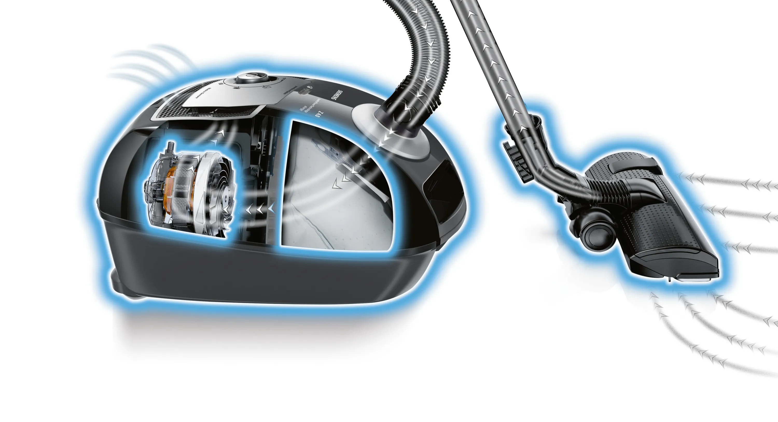 Nahaufnahme der Hartbodendüse duoSoft des Siemens VSZ4GMJUBI