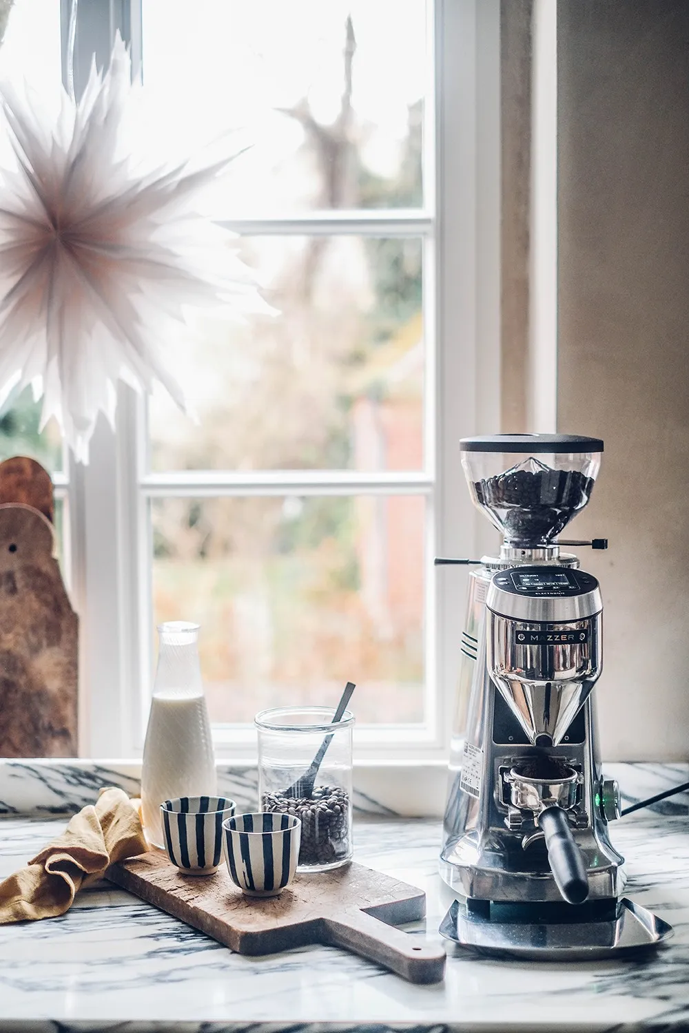 Nahaufnahme einer Mazzer Kaffeemühle