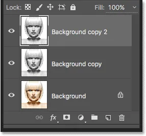 Neue „Hintergrundkopie 2“-Ebene.