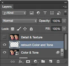 Neue Retusche-Ebene erstellt