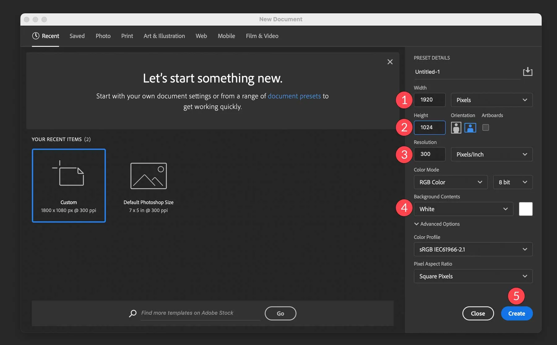 Neues Photoshop-Dokument erstellen