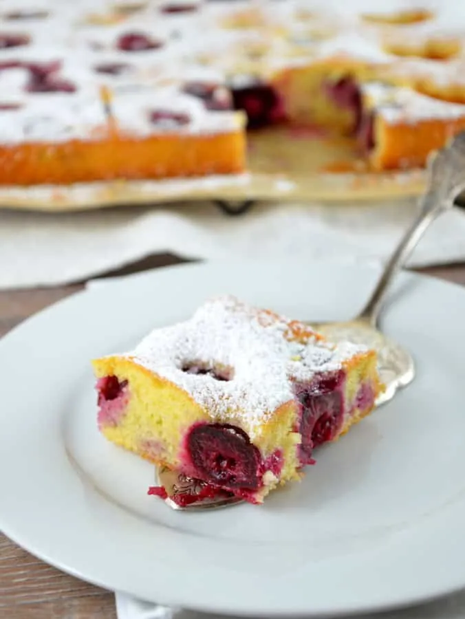 Obstfleck mit Kirschen