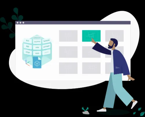 Online CAD und DWG Viewer in Aktion, der die Web-Oberfläche zeigt