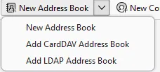 Option zum Hinzufügen eines neuen Adressbuchs in Thunderbird