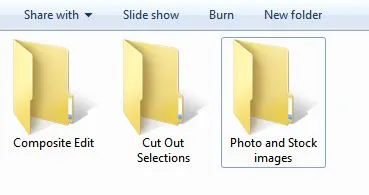 Organisation von Bilddateien für ein Photoshop-Composite-Projekt