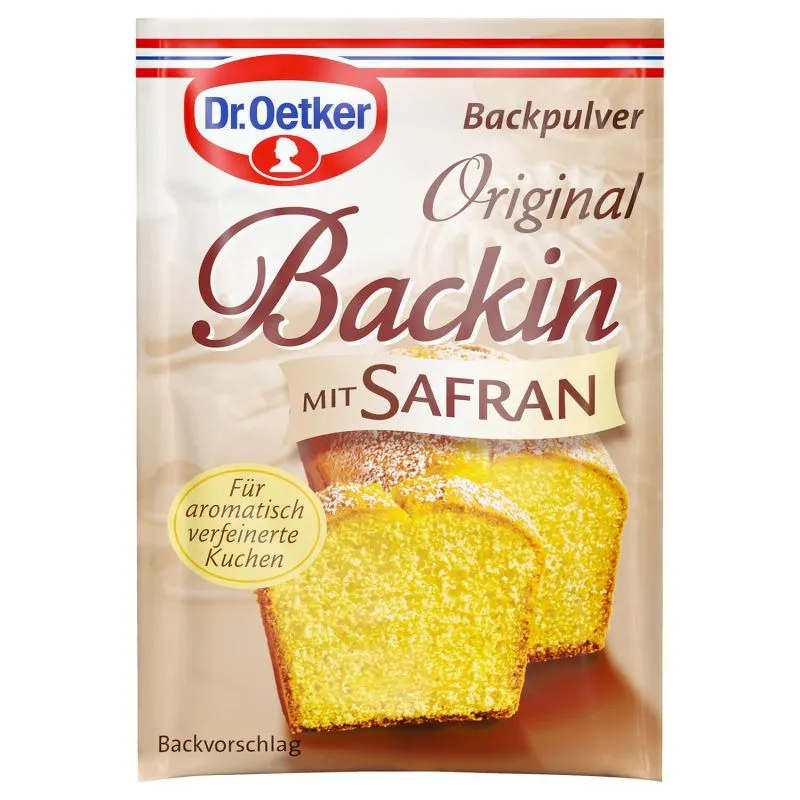 Original Backin mit Safran, ein beliebtes Backpulver für luftige Teige