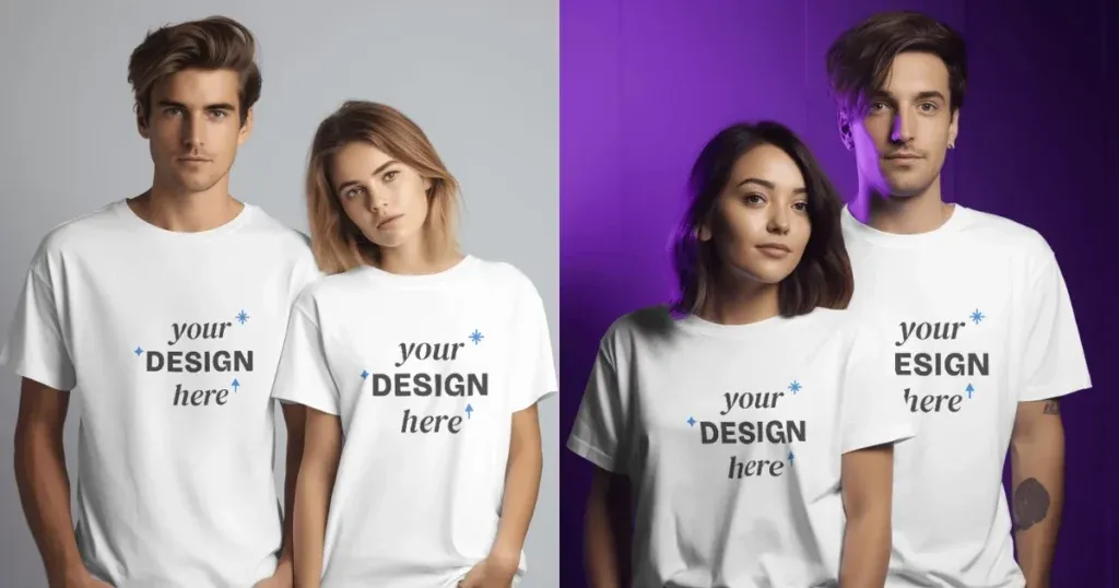 Paar-T-Shirt-Mockups von Mockey