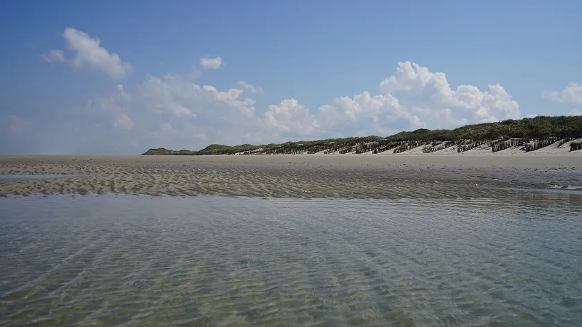 Panoramafoto des Weststrandes auf der Insel Juist