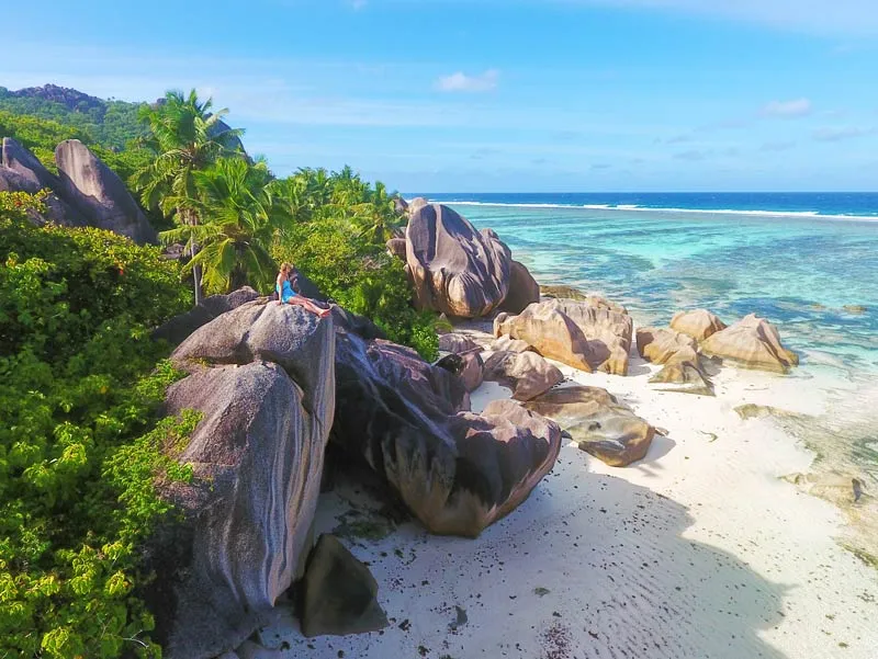 Paradiesischer Strand Anse Source d'Argent auf La Digue, Seychellen