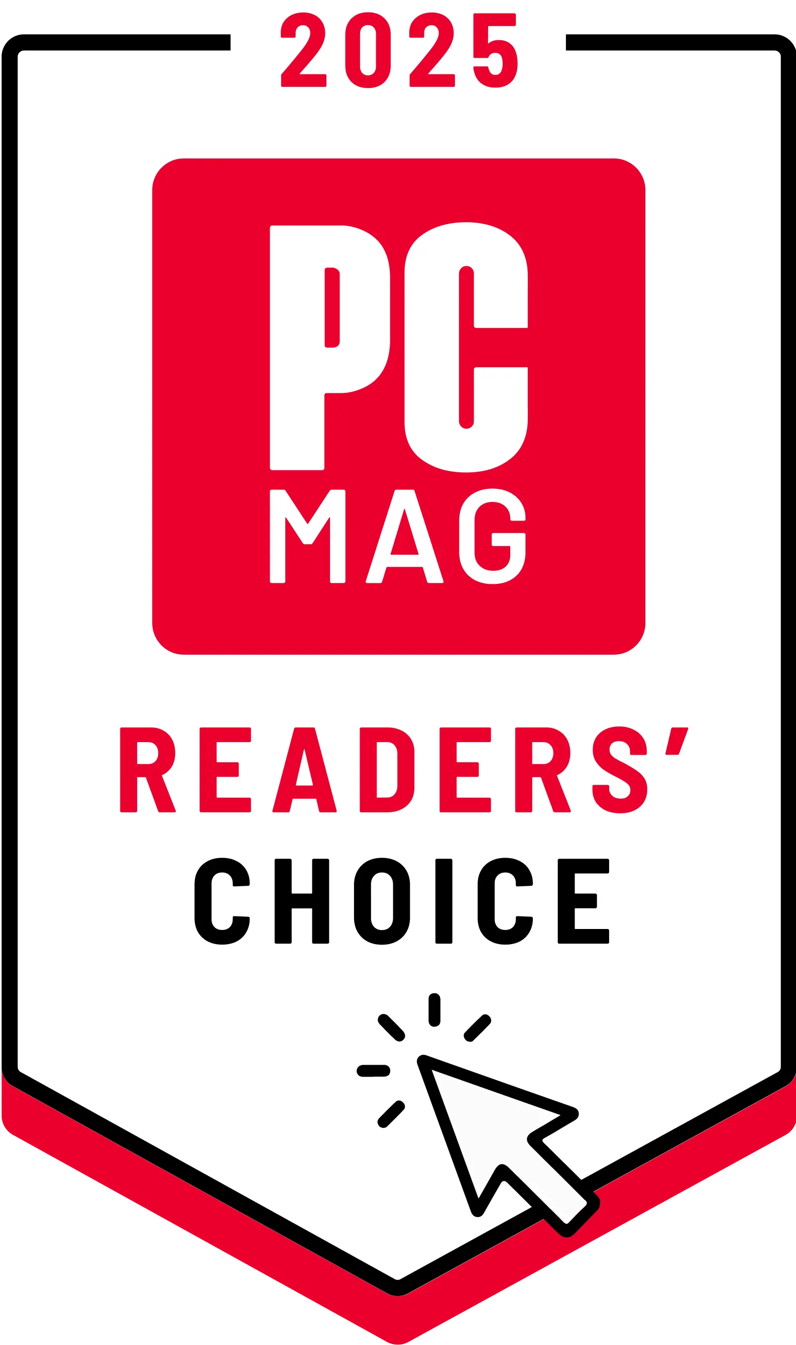 PCMag Readers' Choice Award für 2025 im vertikalen Format, eine prestigeträchtige Auszeichnung für Malwarebytes