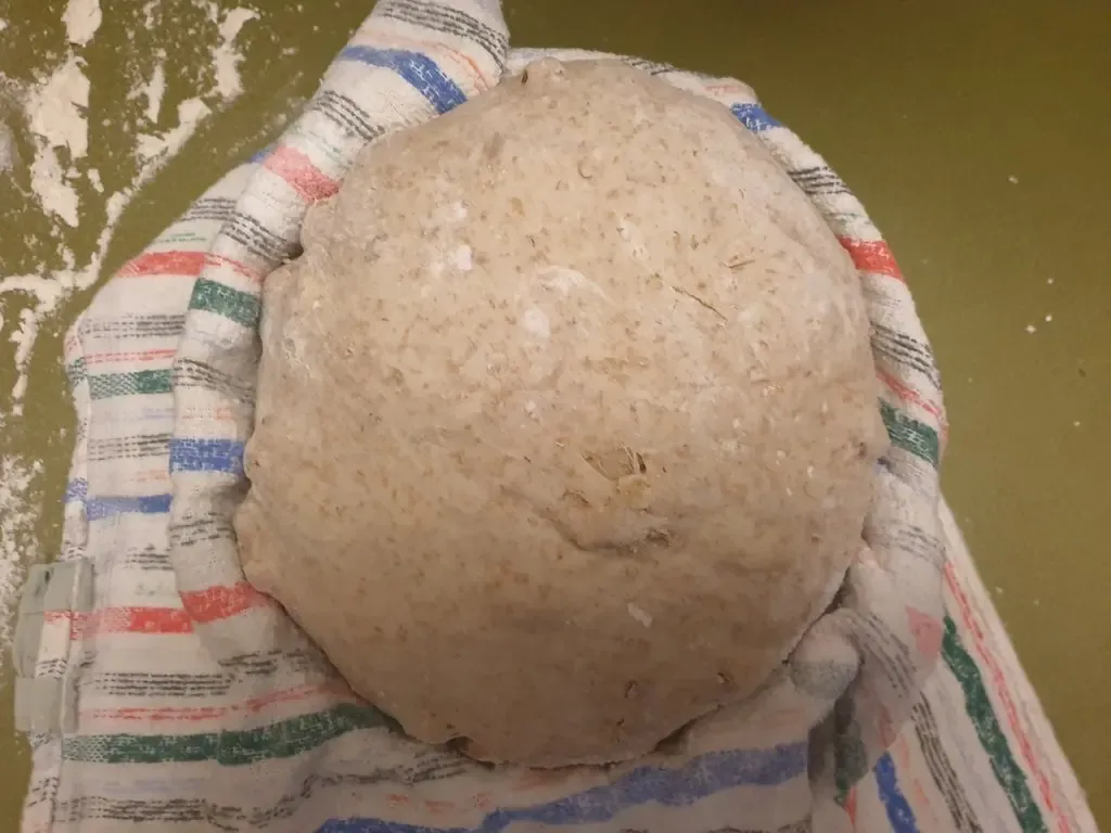 Perfekt gegarter Teig für Walnussbrot