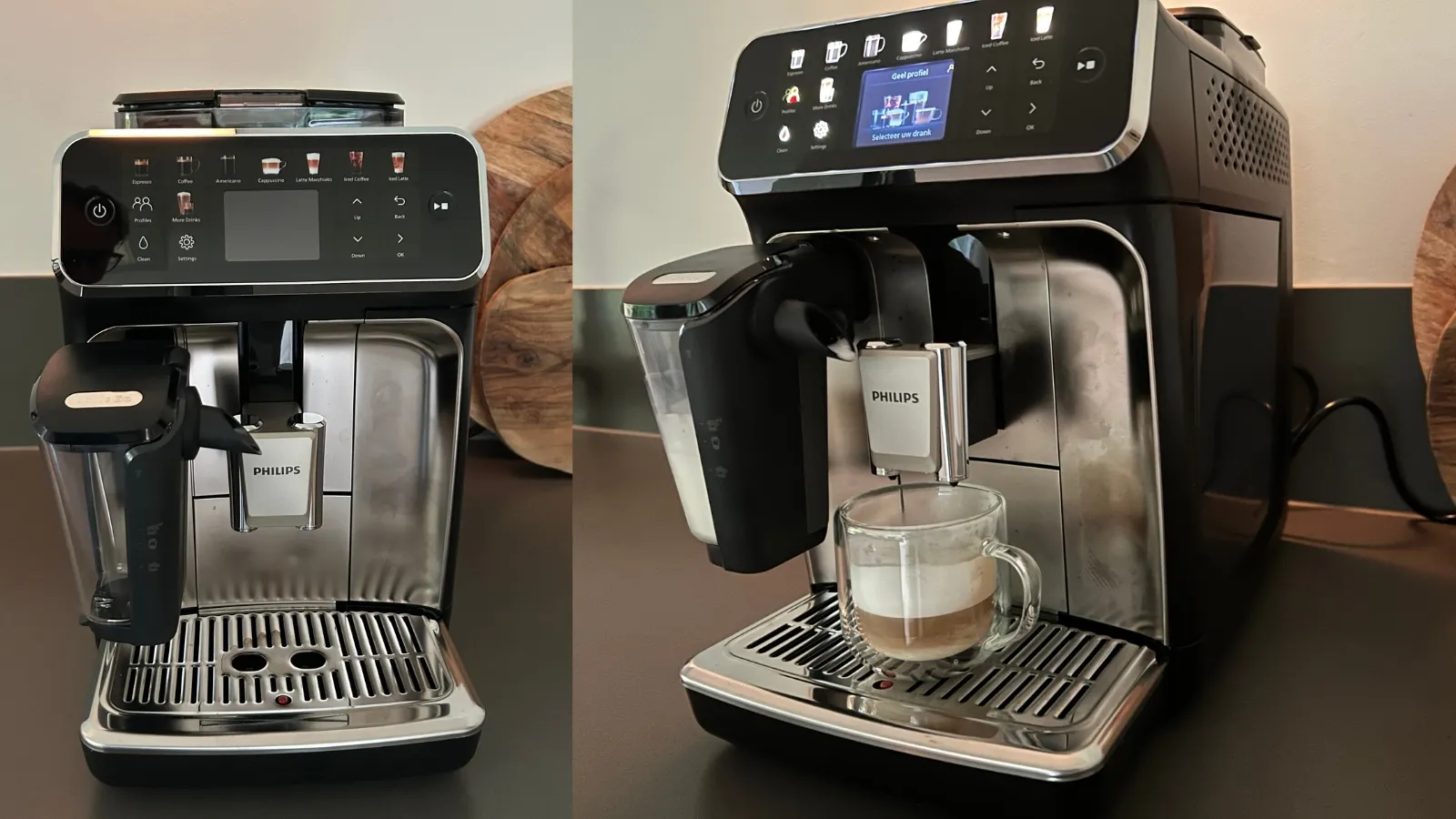 Philips Cappuccino-Maschine Serie 5500 im Einsatz