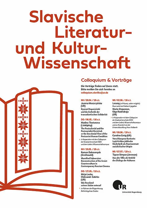 Plakat Slavistik Literatur- und Kulturwissenschaft