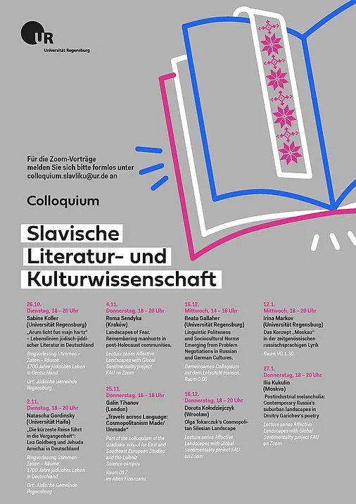 Plakat Wintersemester 2021/22 Affective Landscapes