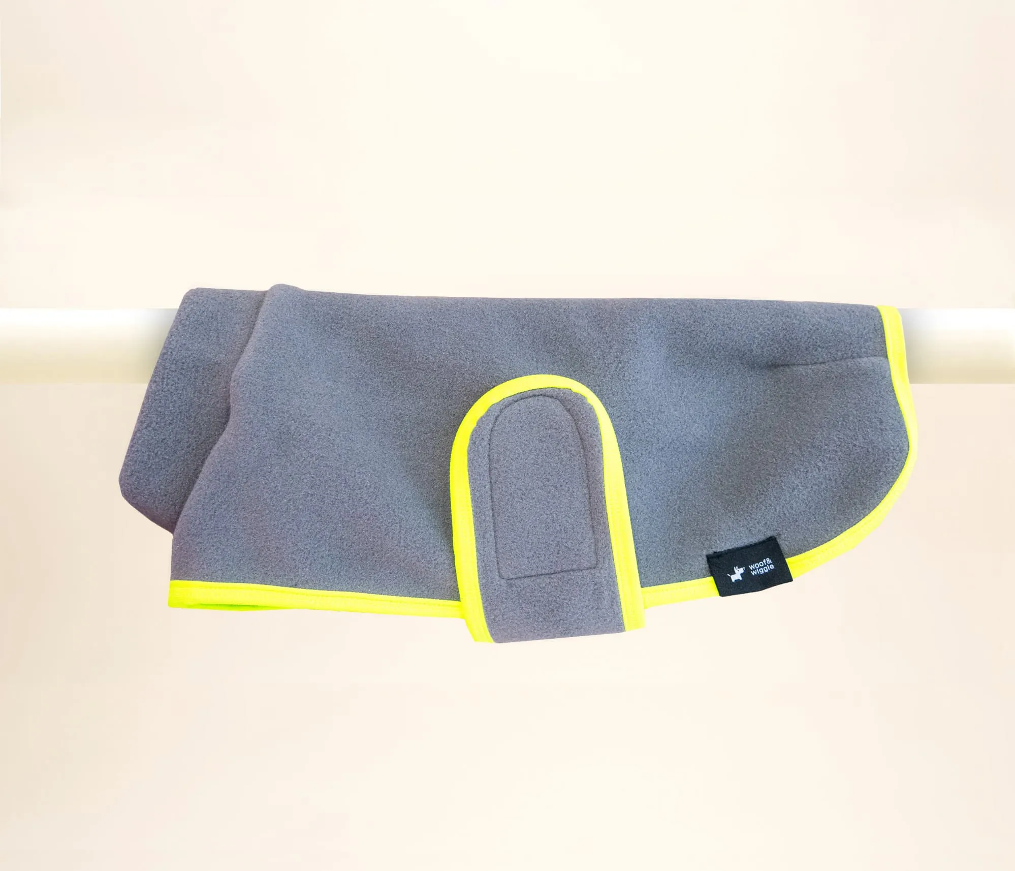Polartec Hundemantel Wrap in Grau Neon Gelb
