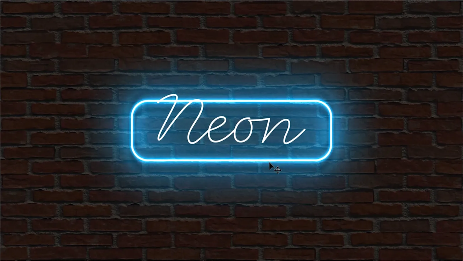 Positionierung des Neon-Texts
