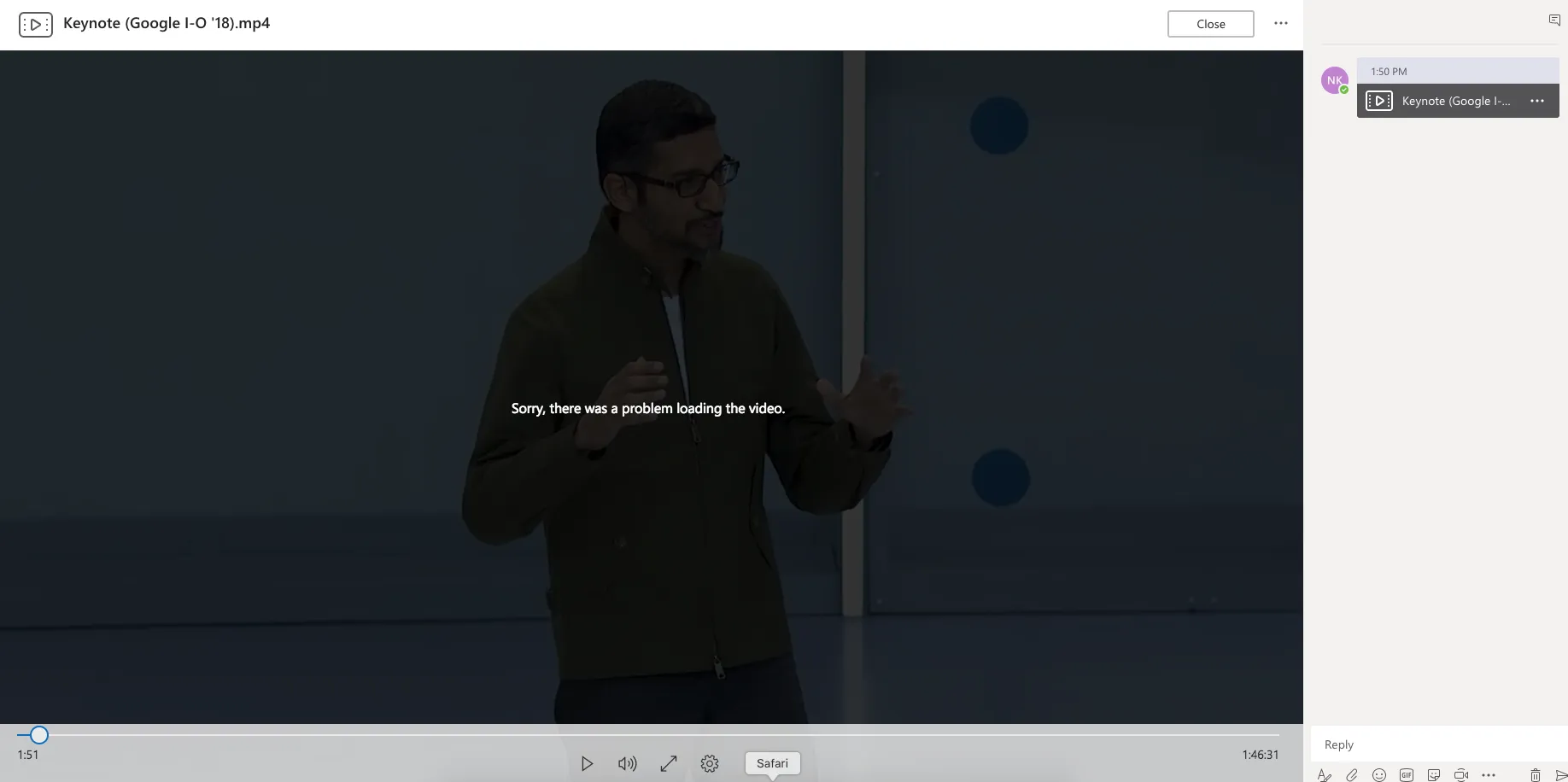 Probleme mit hochgeladenem Video in Slack
