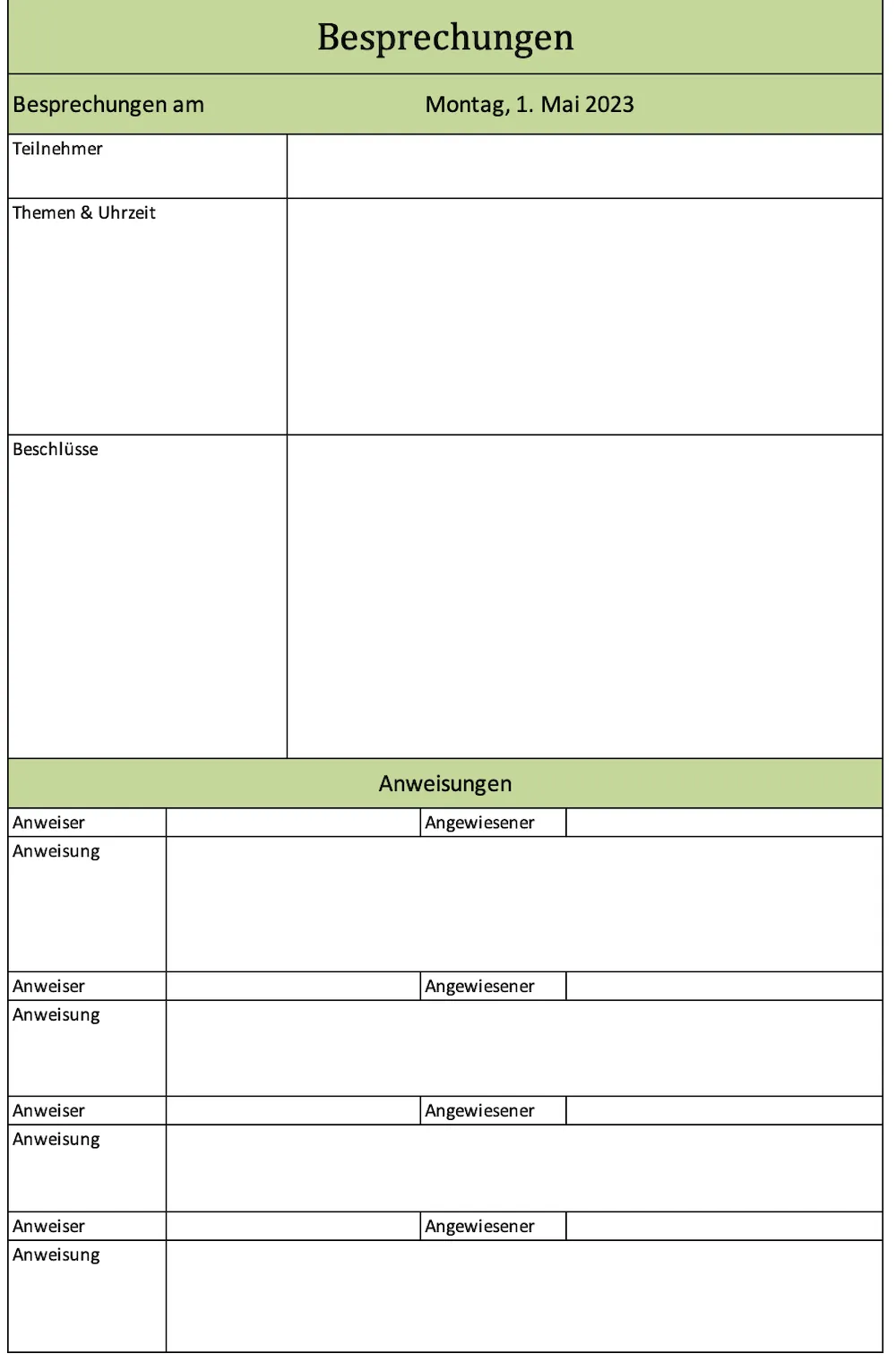 Protokollierung von Besprechungen, Anweisungen und Beschlüssen im Bauprojekt