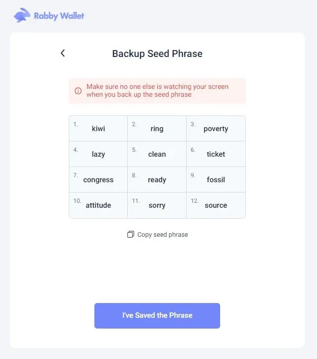 Rabby Wallet Seed-Phrase