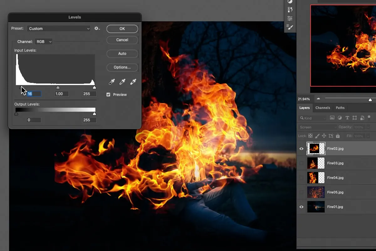 Realistischer Feuer-Effekt in Photoshop 4