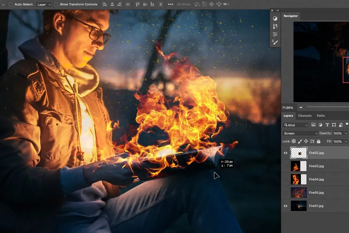 Realistischer Feuer-Effekt in Photoshop 5