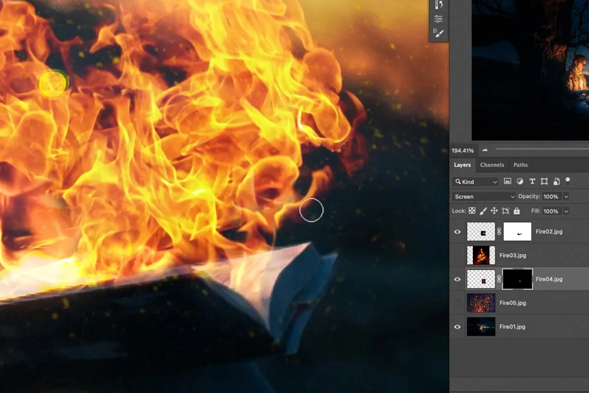 Realistischer Feuer-Effekt in Photoshop 8