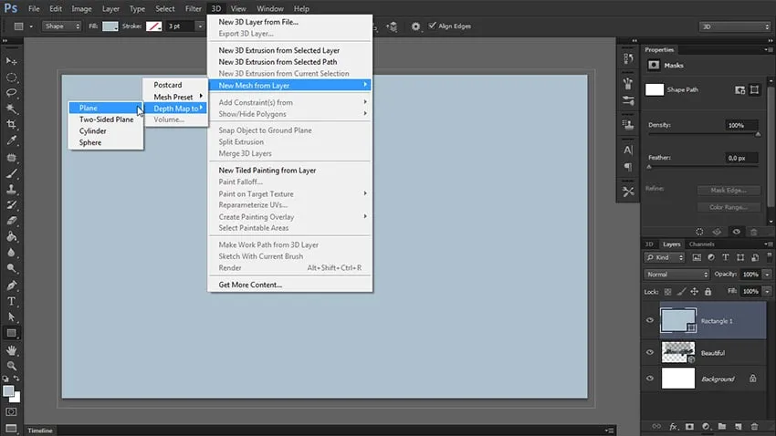 Rechteck in 3D umwandeln