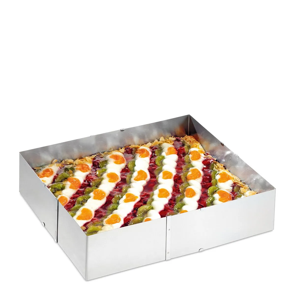 Rechteckiger verstellbarer Edelstahl-Backrahmen für vielseitige Kuchen- und Tortenkreationen