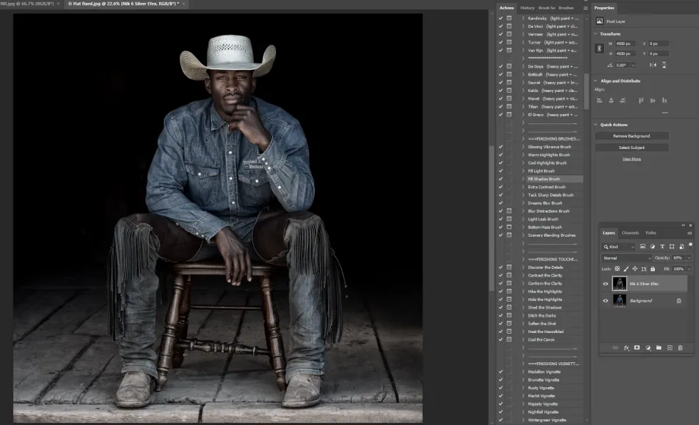 Reduzierte Sättigung in NIK 6 Silver Efex für einen weicheren Effekt.