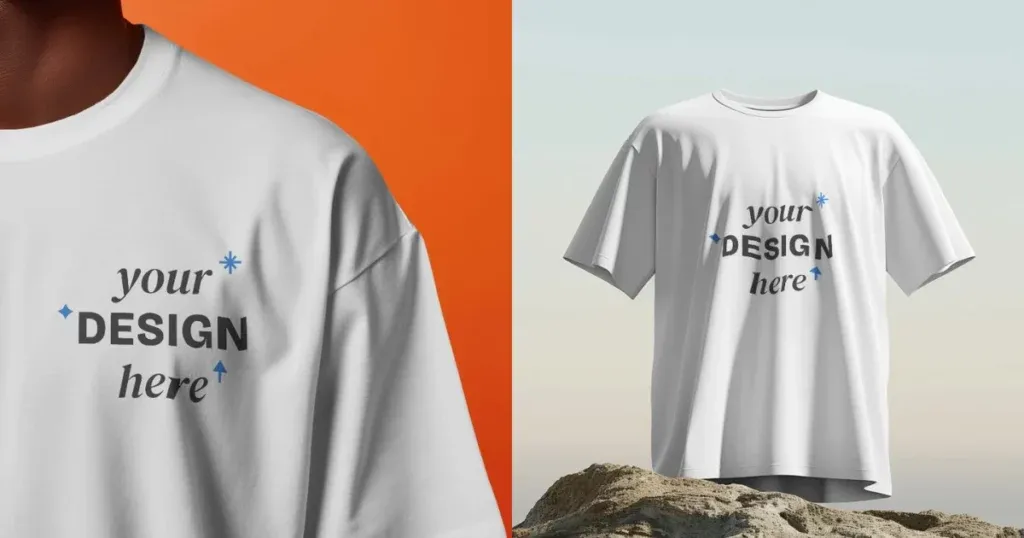 Rundhals-T-Shirt-Mockups von Mockey