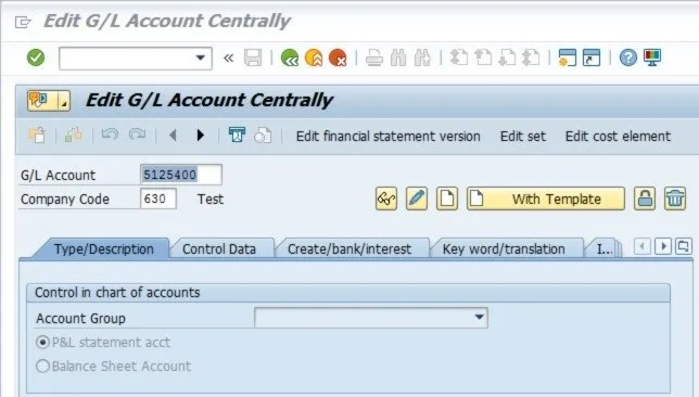 Sachkonto und Buchungskreis eingeben