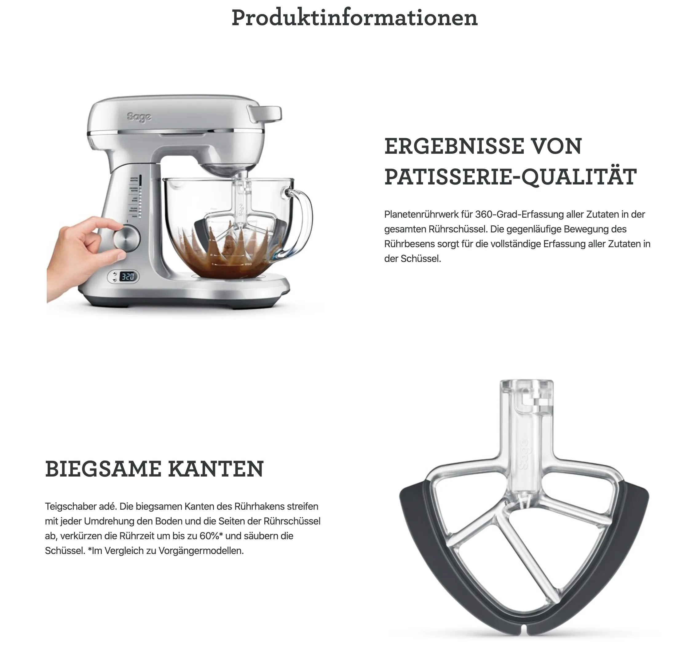 Sage Bakery Boss Küchenmaschine in Schwarz mit Edelstahlschüssel