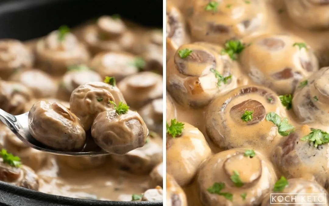 Schnelle Low Carb Keto Champignonpfanne