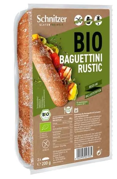 Schnitzer Baguettini rustic bio 200g als rustikales Brot für die deutsche Küche