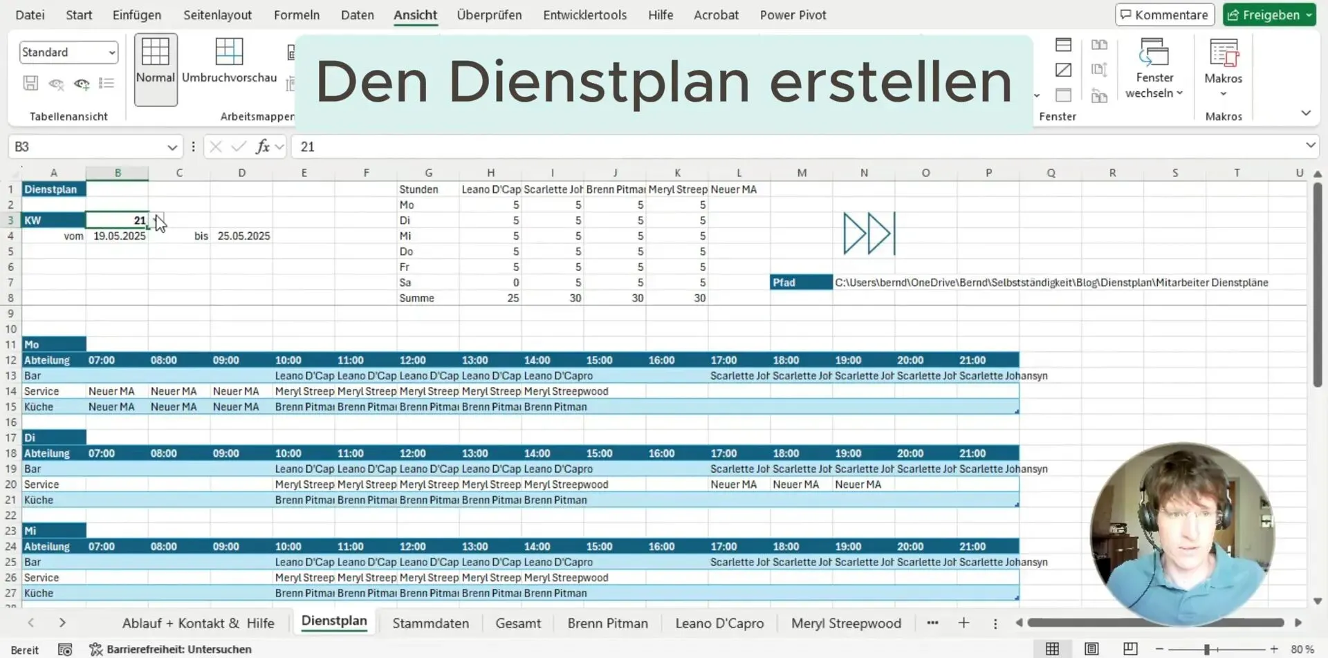 Schritt-für-Schritt-Anleitung zur Erstellung eines Dienstplans in Excel