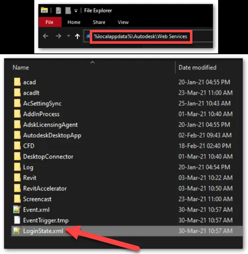 Screenshot der Datei LoginState.xml im Datei-Explorer