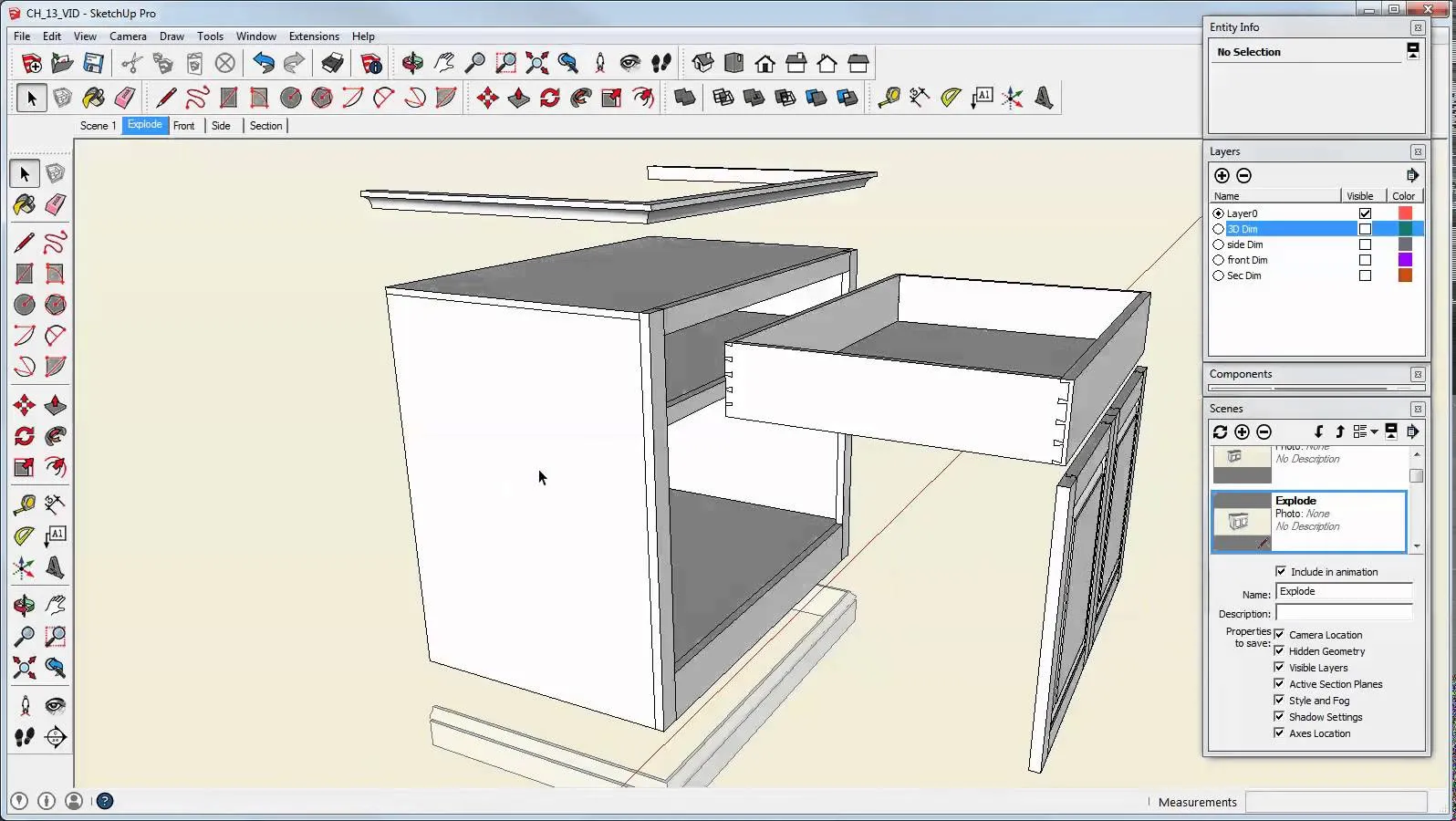 Screenshot der SketchUp-Benutzeroberfläche