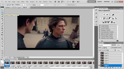 Screenshot des Freistellungswerkzeugs in der Photoshop CS5 Symbolleiste