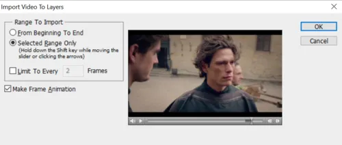Screenshot: Festlegen des spezifischen Bereichs für das GIF im Video.