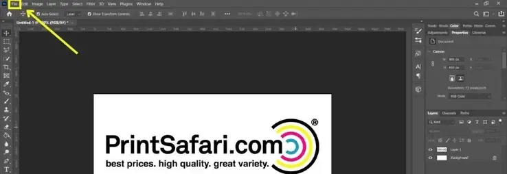 Screenshot von Photoshop, der auf die Speicheroptionen hinweist
