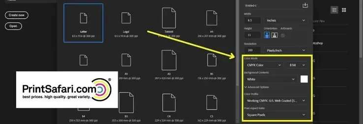 Screenshot von Photoshop, der die Farbmodus-Auswahl zeigt