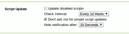 script update settings