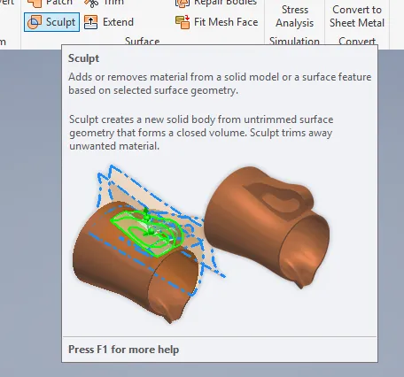 SCULPT-Funktion in Inventor anwenden