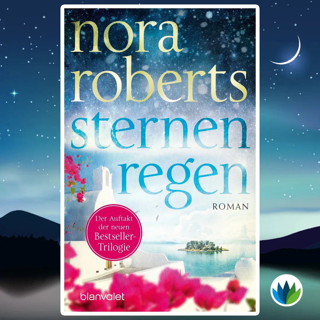 Sechs Personen stehen in einer mystischen Landschaft und blicken auf einen Sternenhimmel.