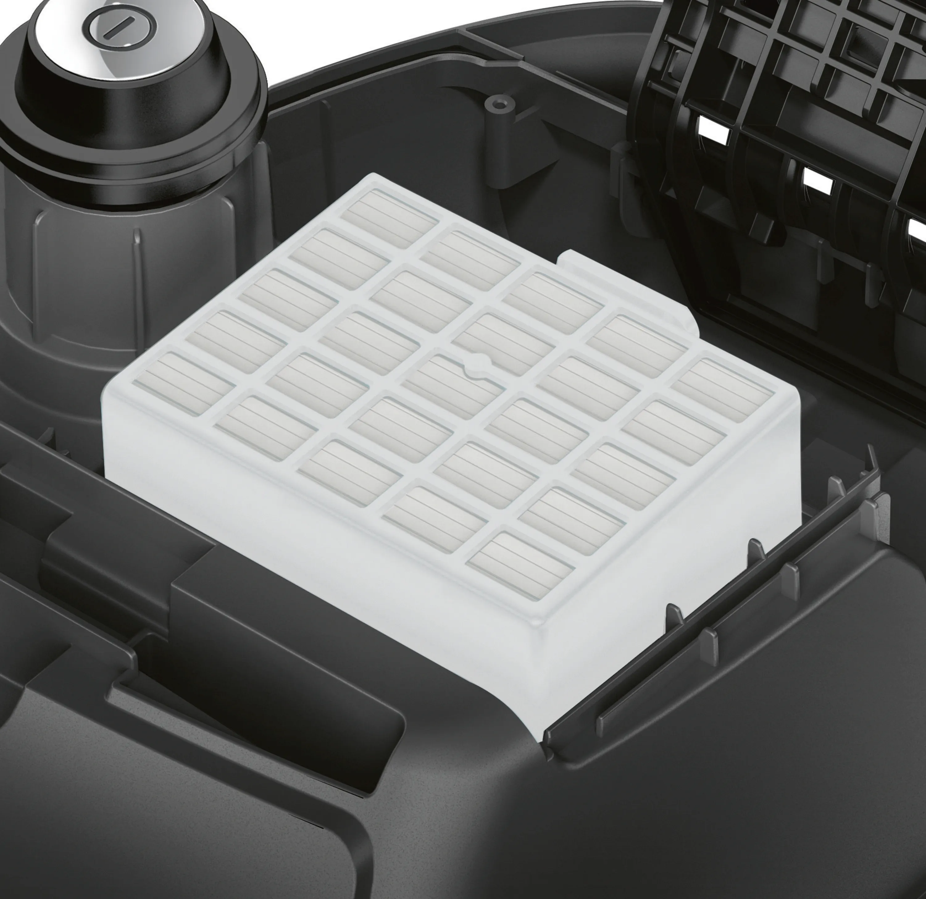 Siemens VSZ4GMJUBI Staubsauger von der Seite, zeigt die Rollen