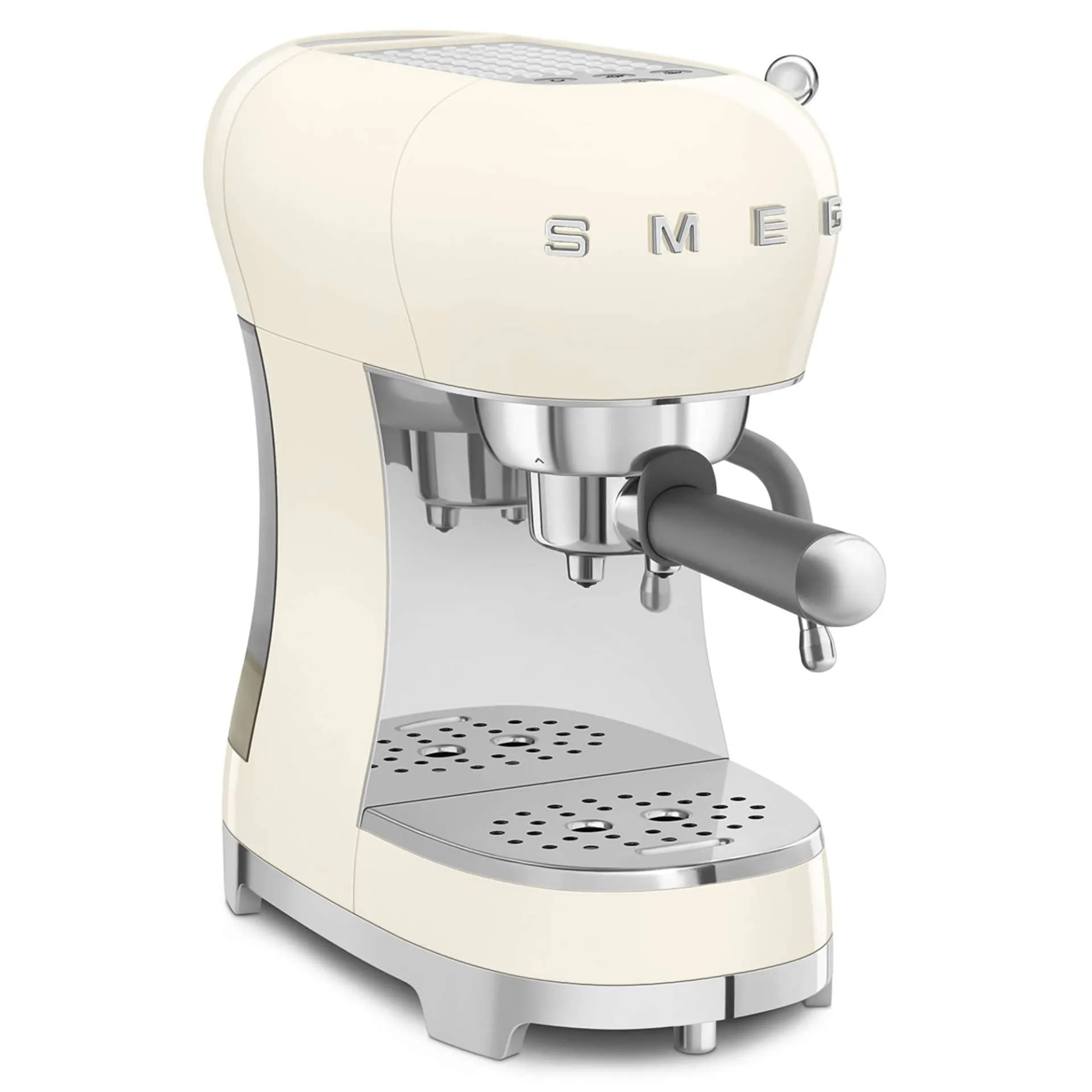 SMEG ECF02 Siebträgermaschine in Creme mit klassischem Design