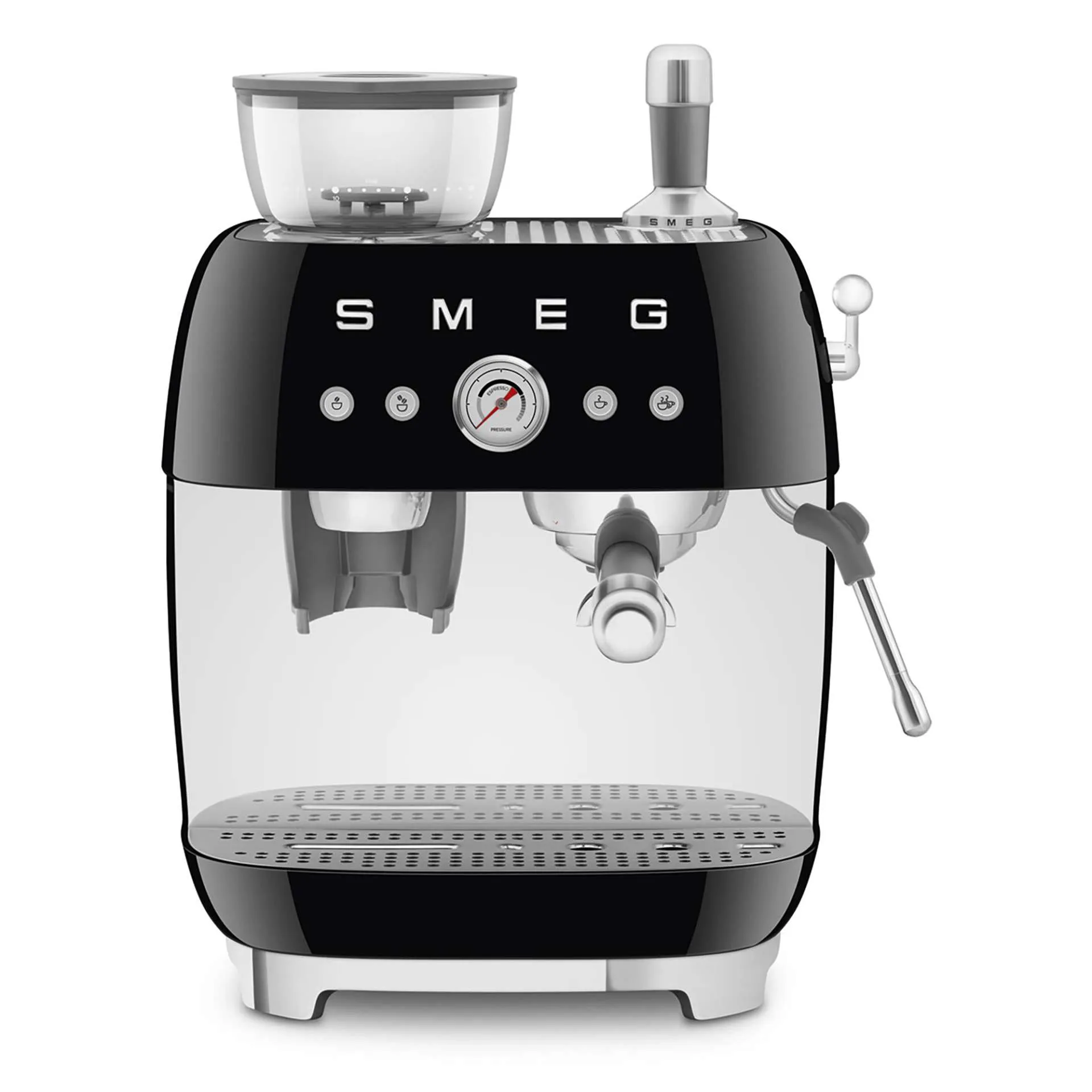 SMEG EGF03 Espressomaschine in Schwarz mit integriertem Mahlwerk