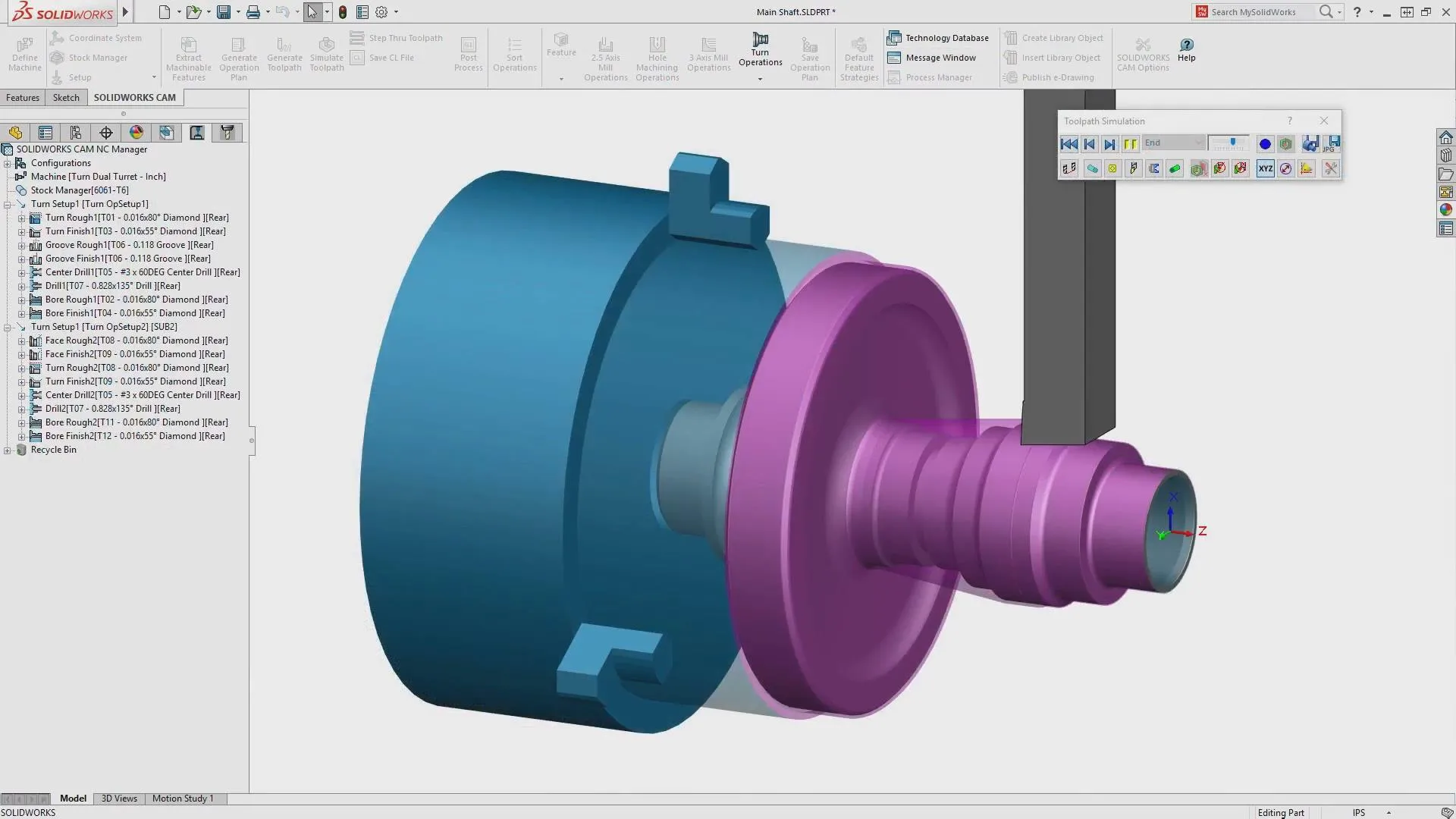 SOLIDWORKS CAM Benutzeroberfläche