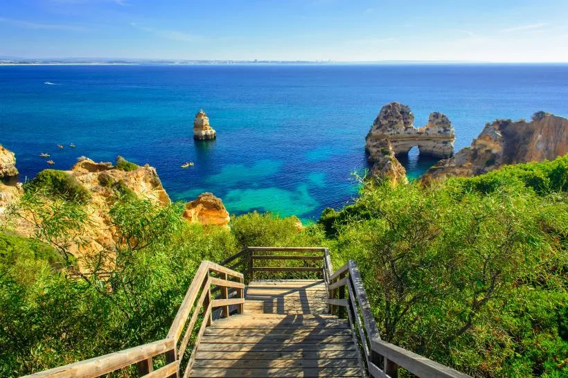 Spektakuläre Felsformationen der Ponta da Piedade an der Algarveküste